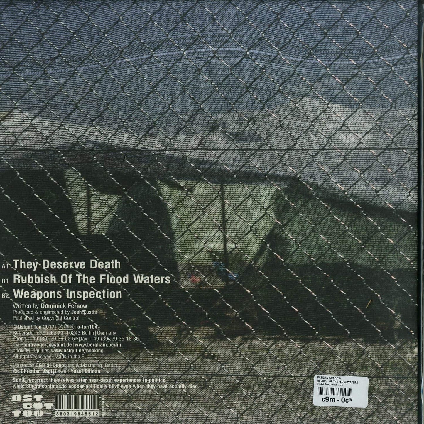 Second Hand vinyl record titled Vatican Shadow – Rubbish of the Floodwaters, featuring dark abstract cover art.