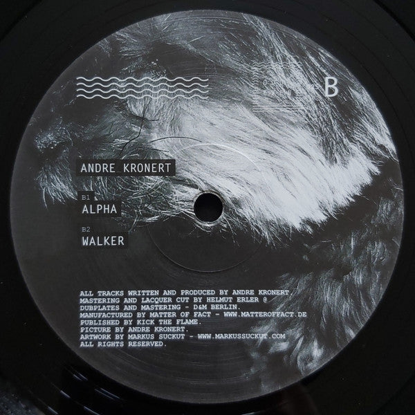Decks vinyl record by André Kronert titled "No One Ever Told Me" shown with the back cover featuring artwork and track details.