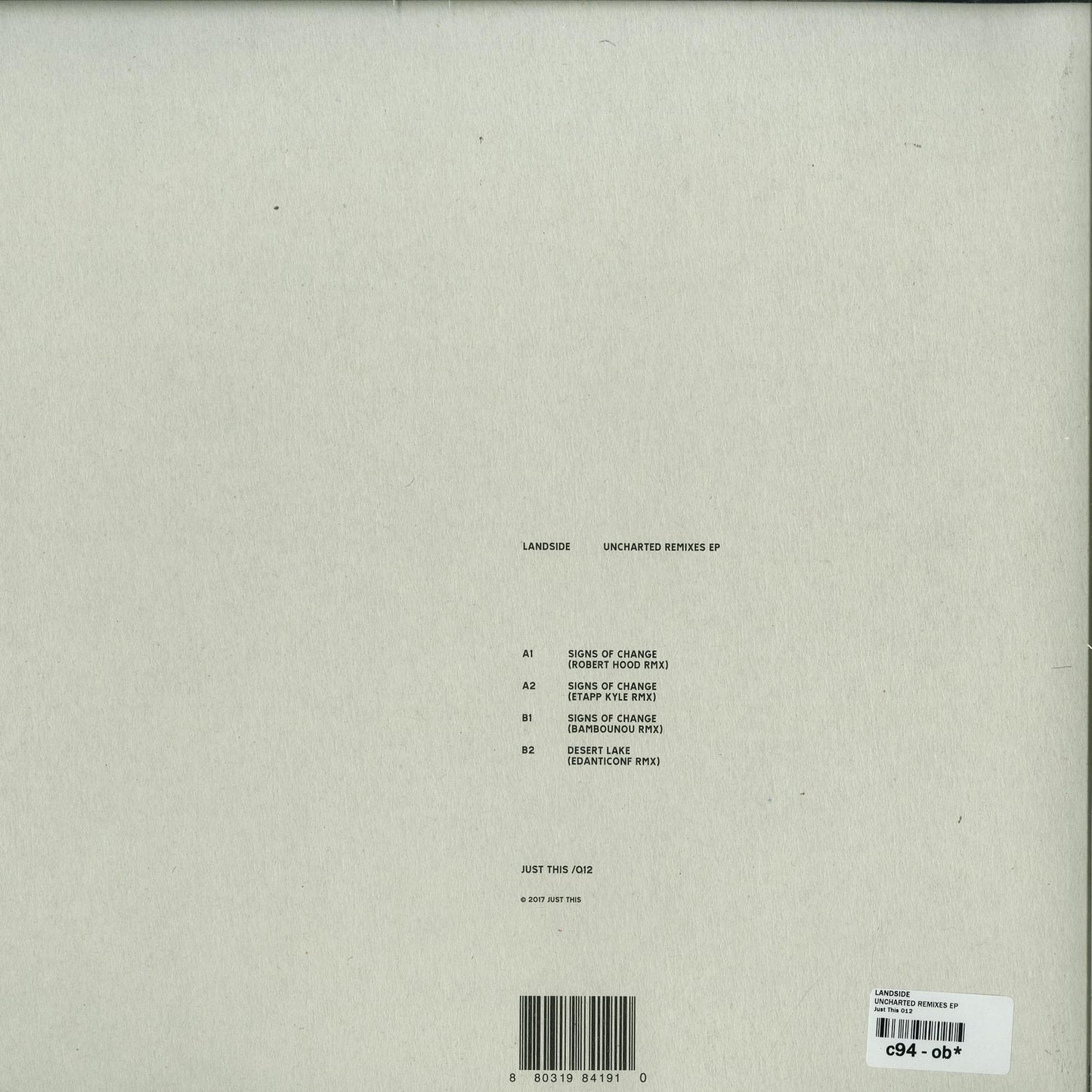 LANDSIDE, ROBERT HOOD, ETAPP KYLE, BAMBOUNOU, EDANTICONF – UNCHARTED REMIXES EP