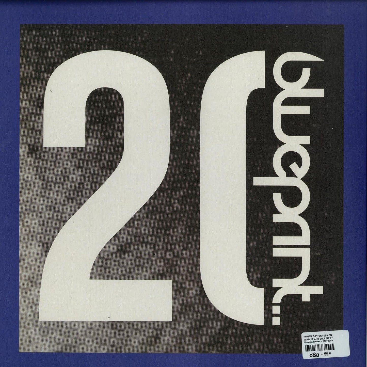 Second Hand vinyl record of RUMAH & PROGRESSION’s wind-up and squeeze EP, showing the back cover with artwork and text.