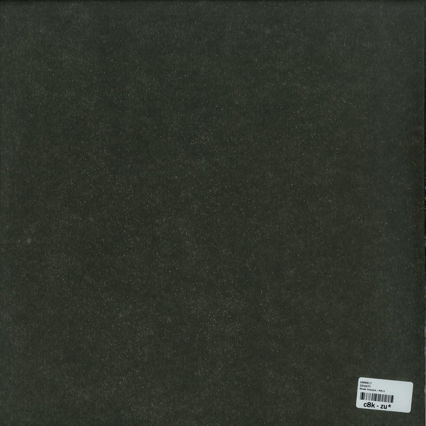 Back of second hand UMWELT Density EP vinyl record, showing the black vinyl and label details.