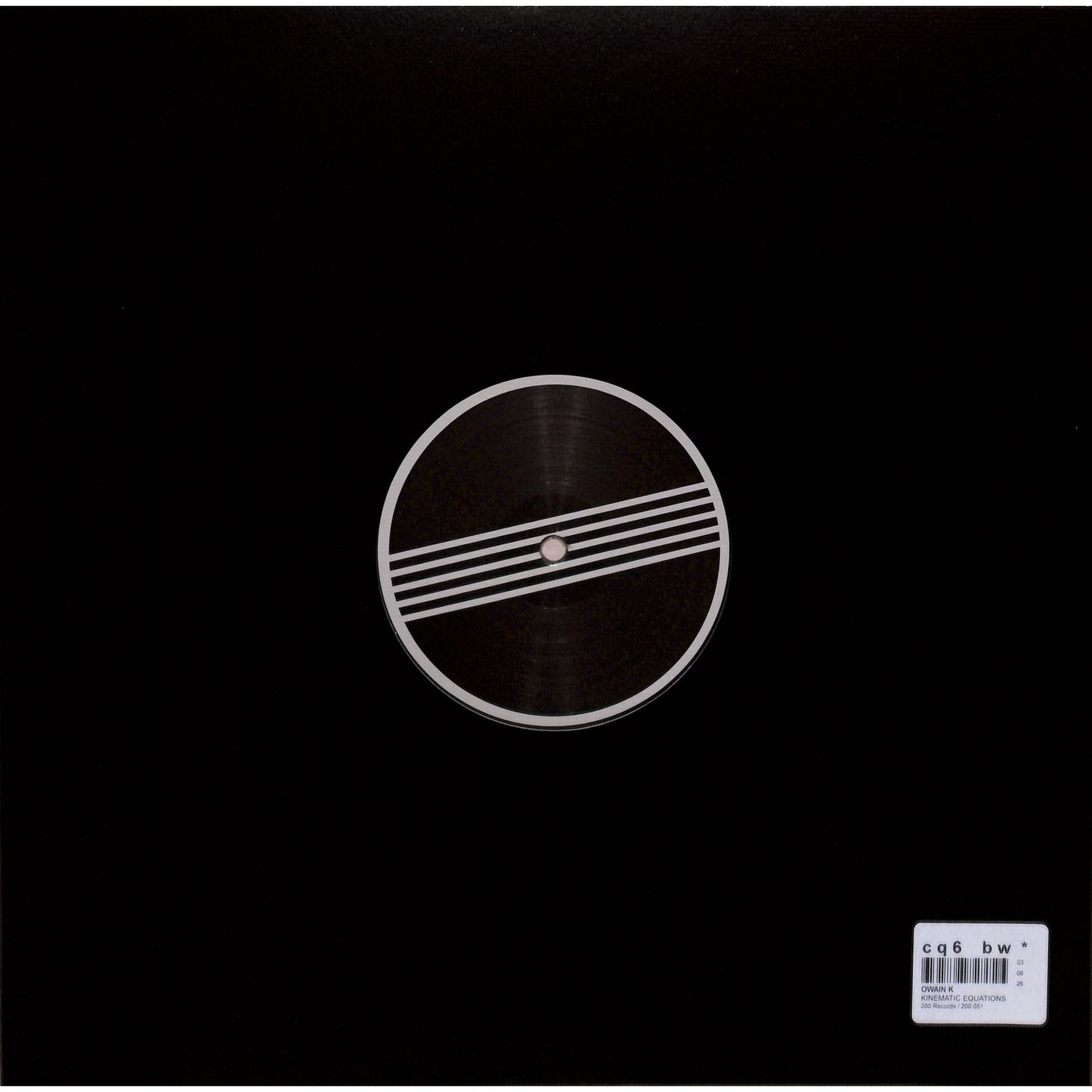 DBH vinyl record OWAIN K – Kinematic Equations EP with colorful abstract cover art, showing the back of the album.
