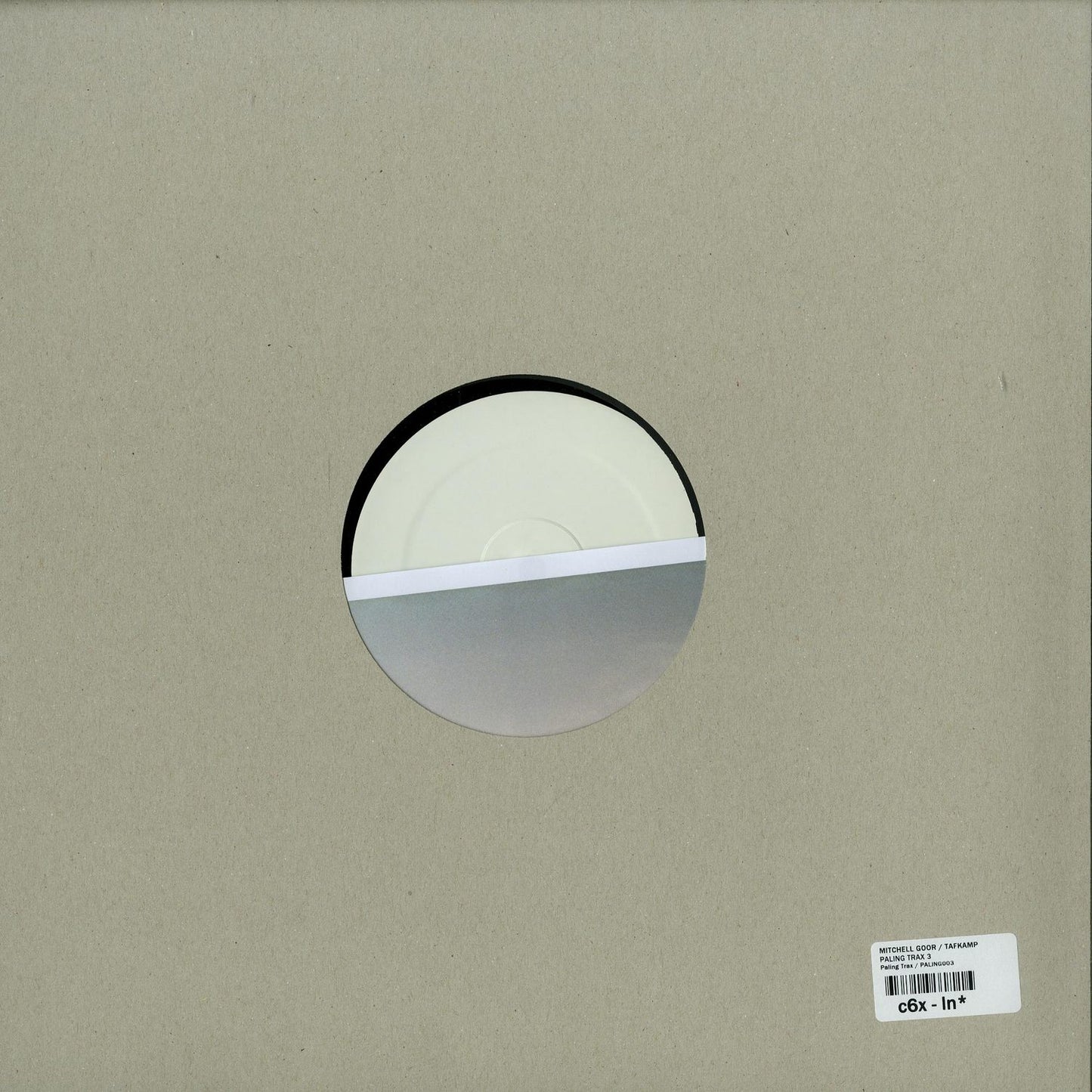 Back cover of Mitchell Goor and Tafkamp's Paling Trax 3 vinyl record, showing the record's artwork and details.