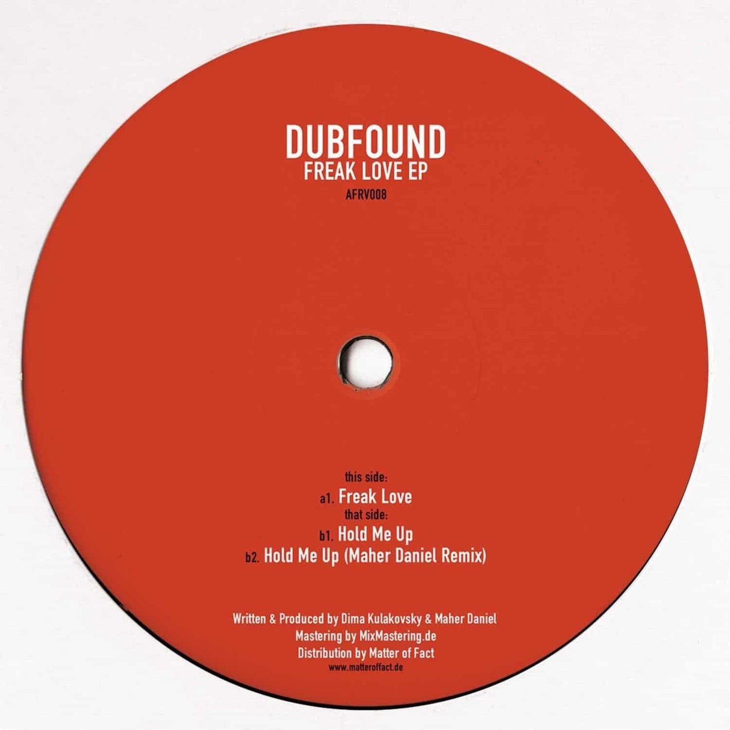 Decks vinyl record of Maher Daniel's Freak Love EP showing the back cover artwork with colorful abstract design.