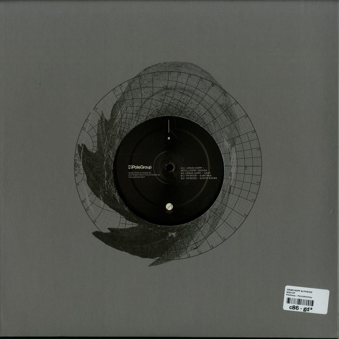 Second Hand vinyl record of JONAS KOPP & PFIRTER’s "SEEK" with the back cover artwork visible.