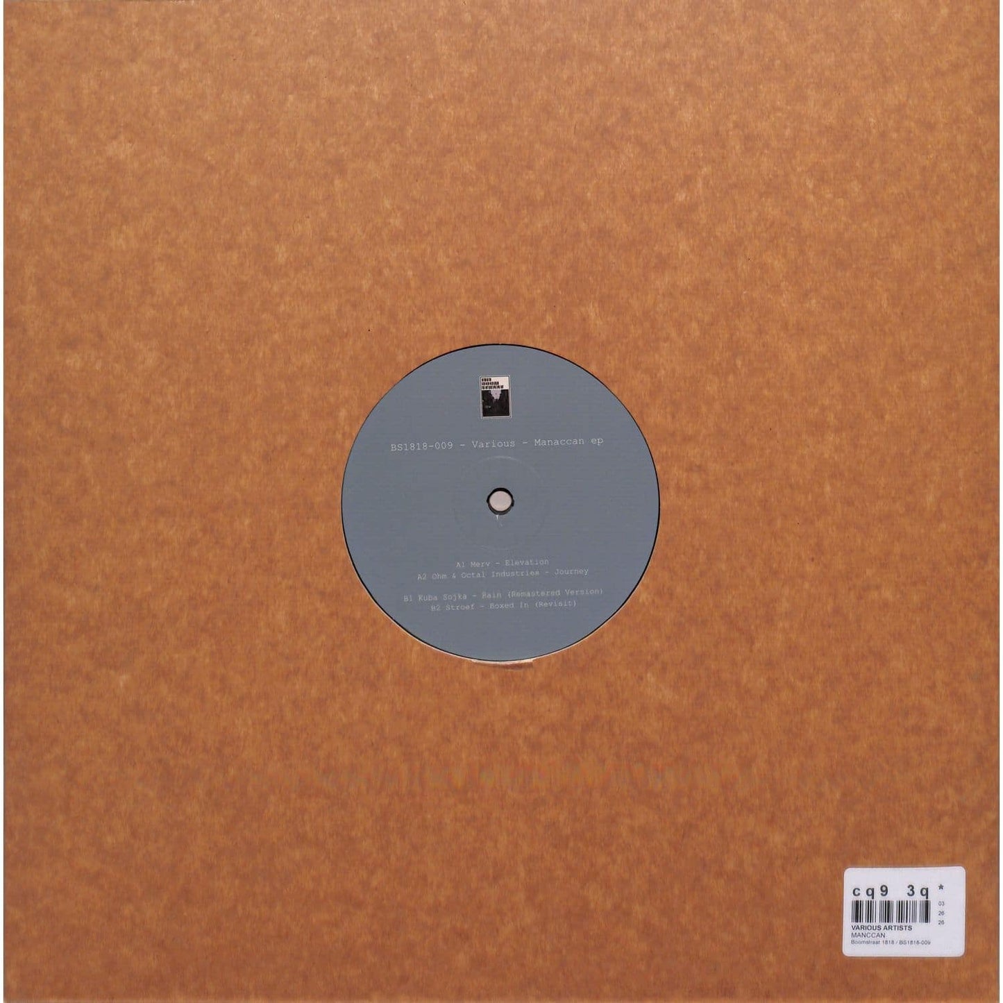 DBH vinyl record titled "Kuba Sojka, Stroef" by MERV, OHM & OCTAL INDUSTRIES, back cover with artwork and text.