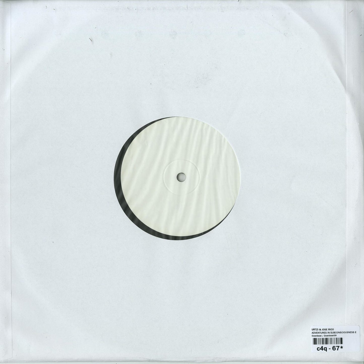 Back of URTZI & JOSE RICO Adventures in Subconsciousness vinyl record with artwork and record label details.