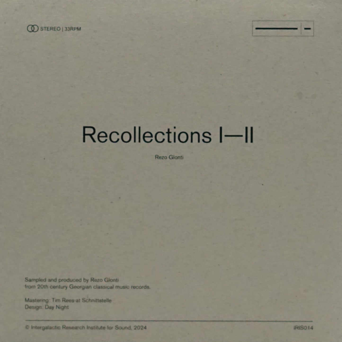 REZO GLONTI – RECOLLECTIONS I-II