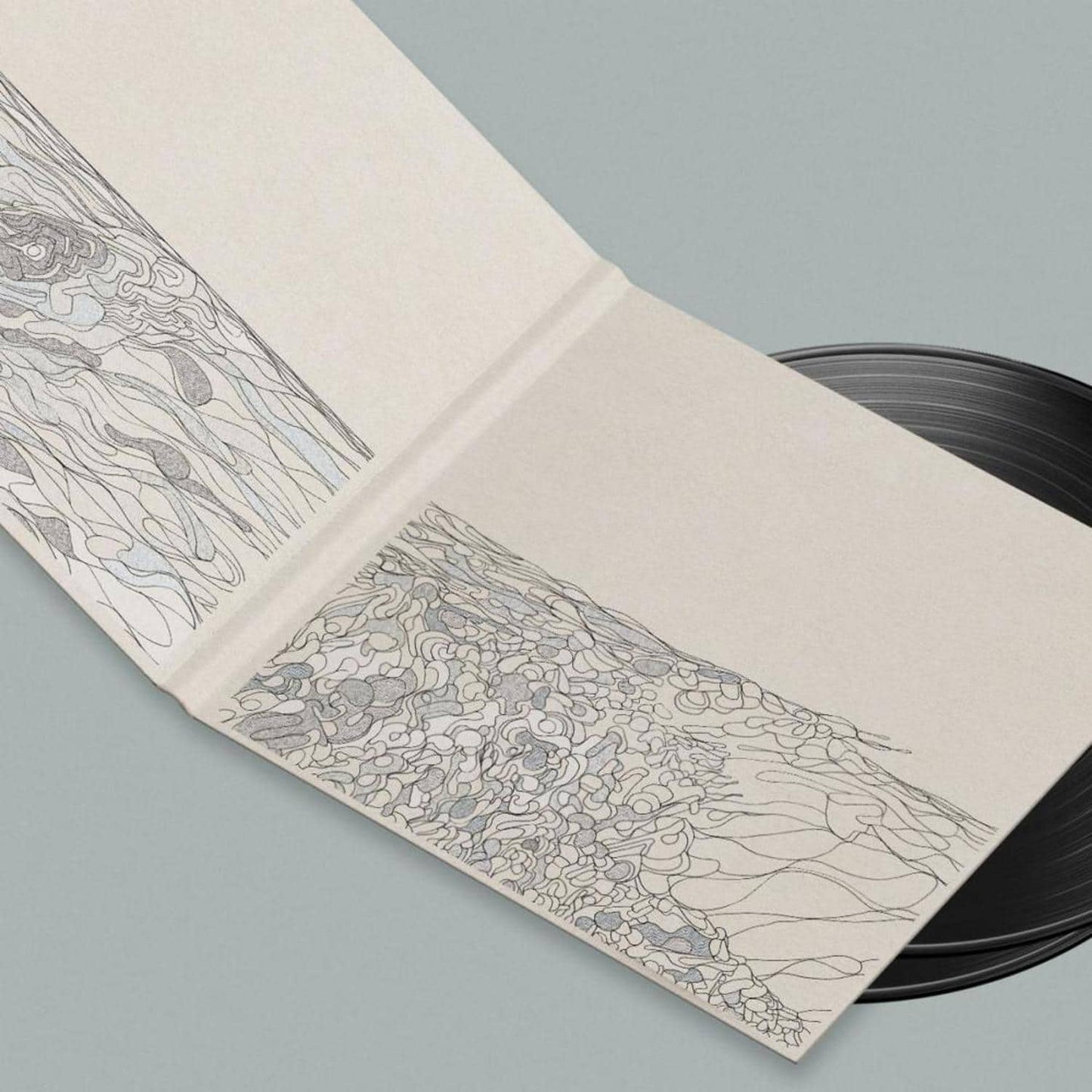 Triple Vision Calibre Tricklemore Sea vinyl record showing the back cover with abstract artwork and track details.