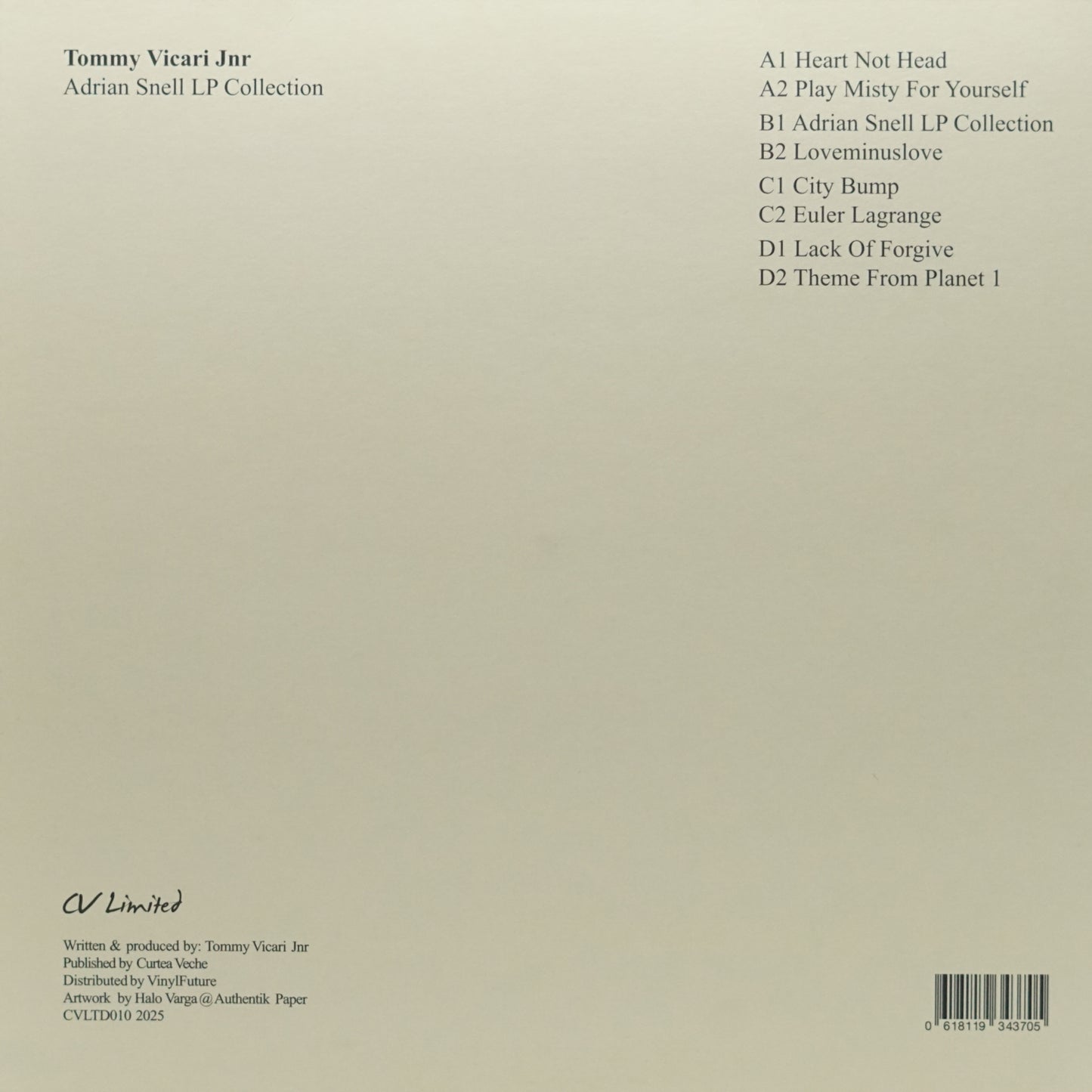 TOMMY VICARI JNR – ADRIAN SNELL LP COLLECTION