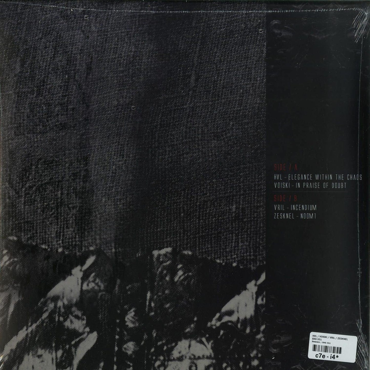 Second Hand vinyl record of HVL VOISKI VRIL ZESKNEL BAS001, showing the back cover with artwork and label details.