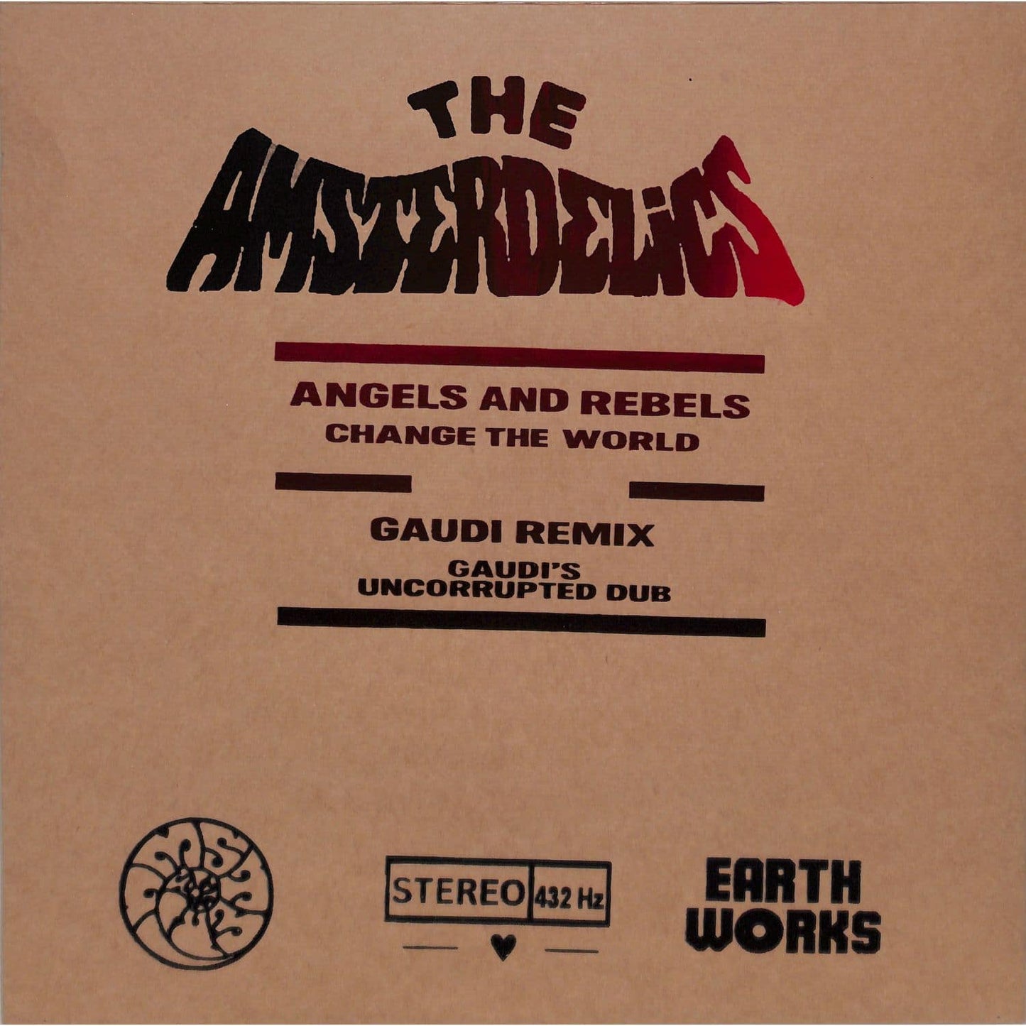 Back of the Amsterdelics Gaudi vinyl record by Triple Vision, showing the album artwork and record label details.