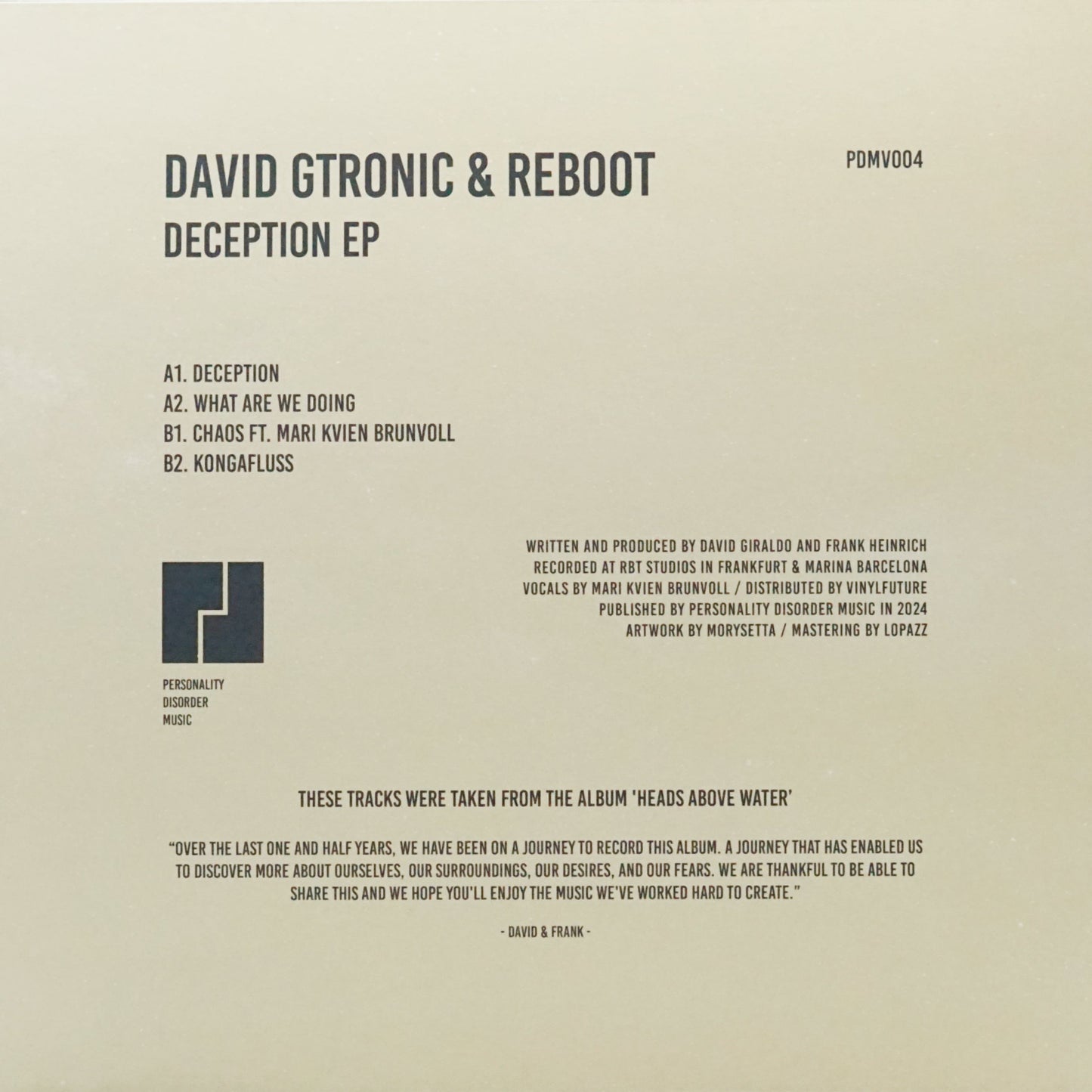 DAVID GTRONIC & REBOOT – DECEPTION