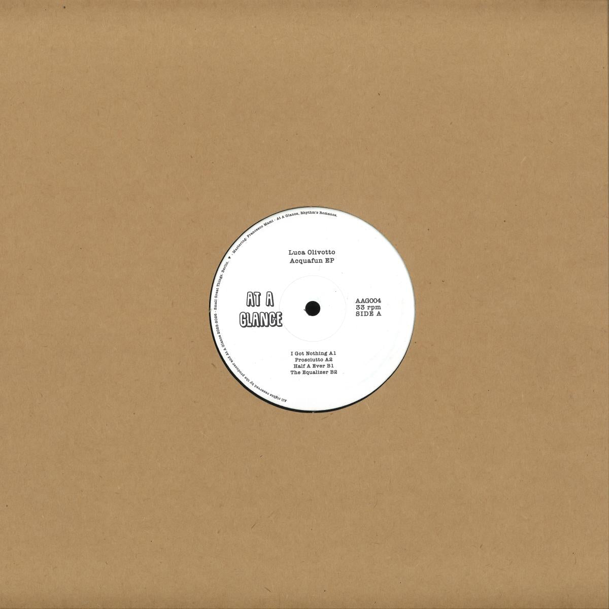 Vinyl Future Luca Olivotto Acquafun EP vinyl record with colorful abstract artwork on the back cover.