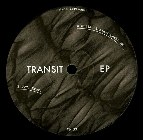 Second Hand vinyl record of Nick Beringer's Transit EP, featuring the front cover art with bold typography and abstract design.