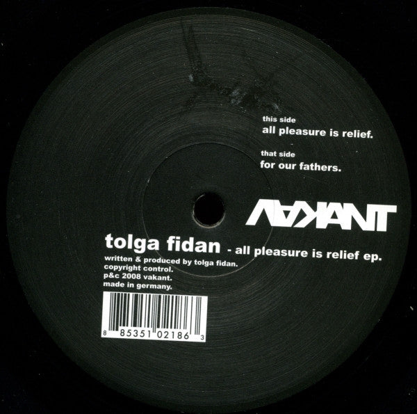 TOLGA FIDAN – ALL PLEASURE IS RELIEF EP