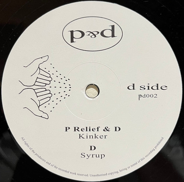 Vintage vinyl record titled P RELIEF, D – P&D 02 by Second Hand, featuring colorful album cover art.