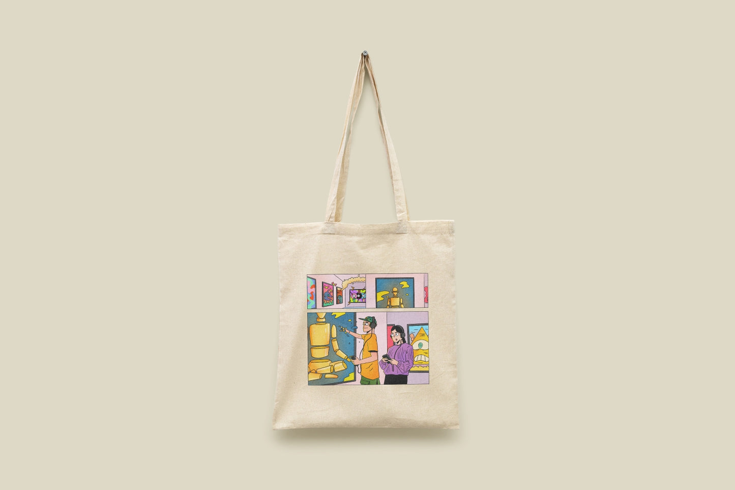 Chippy Chasers Tote 03 featuring a colorful design, perfect for carrying everyday essentials.