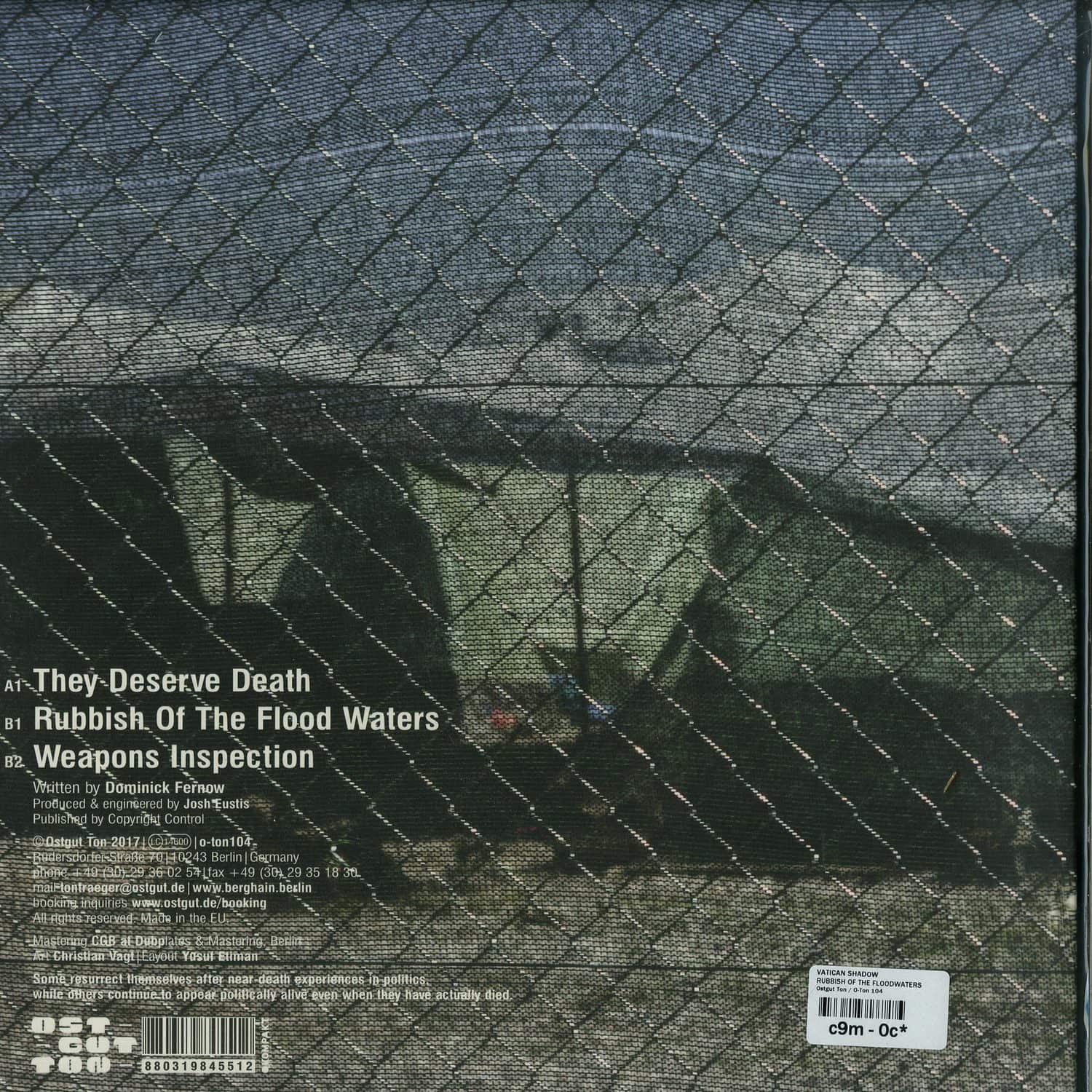 Second Hand vinyl record titled Vatican Shadow – Rubbish of the Floodwaters, featuring dark abstract cover art.
