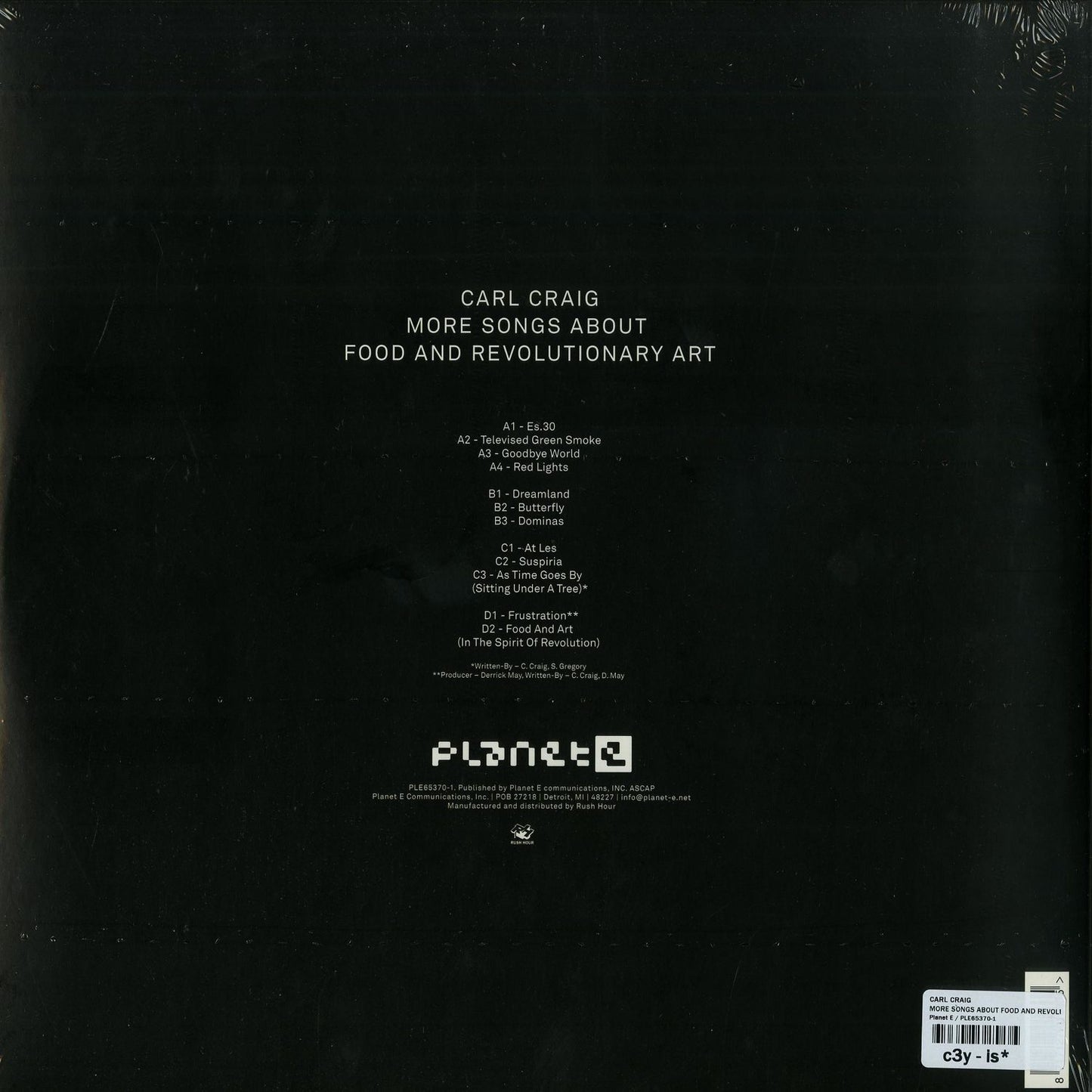 CARL CRAIG – MORE SONGS ABOUT FOOD AND REVOLUTIONARY ART
