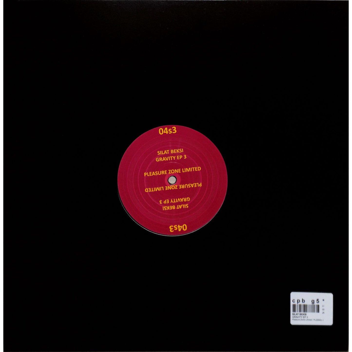 DBH SILAT BEKSI Gravity EP 3 vinyl record showing the back cover with abstract artwork and tracklist text.