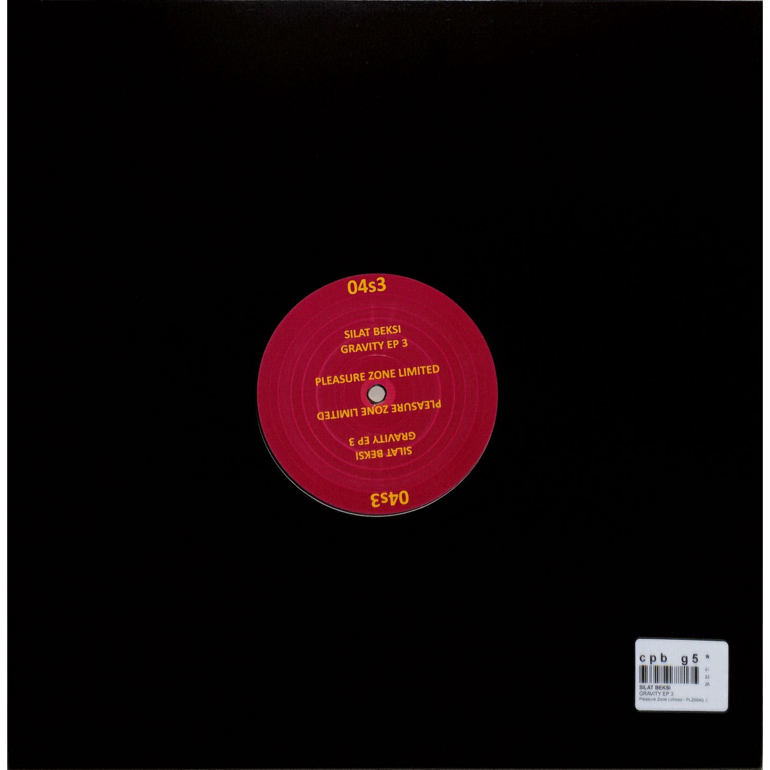 DBH SILAT BEKSI Gravity EP 3 vinyl record showing the back cover with abstract artwork and tracklist text.