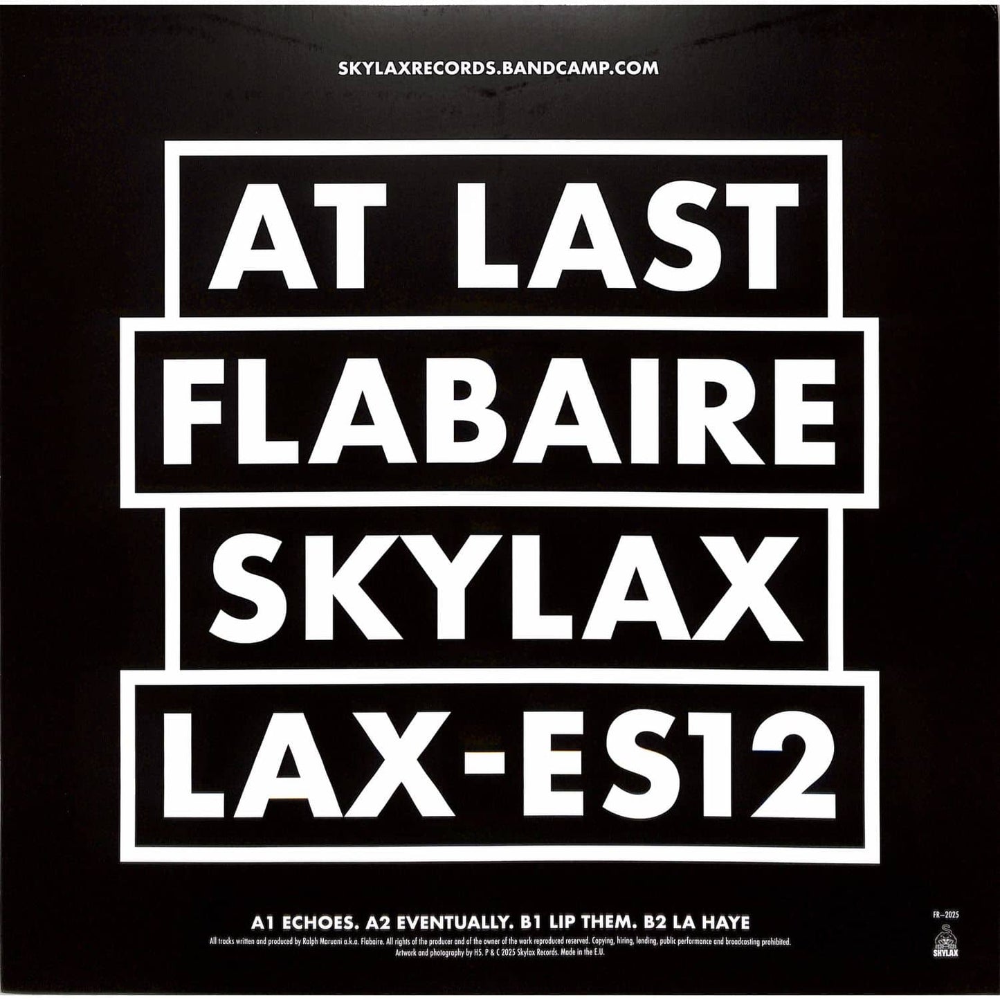Syncrophone Flabaire – At Last vinyl record shown from the back, featuring the album cover design.