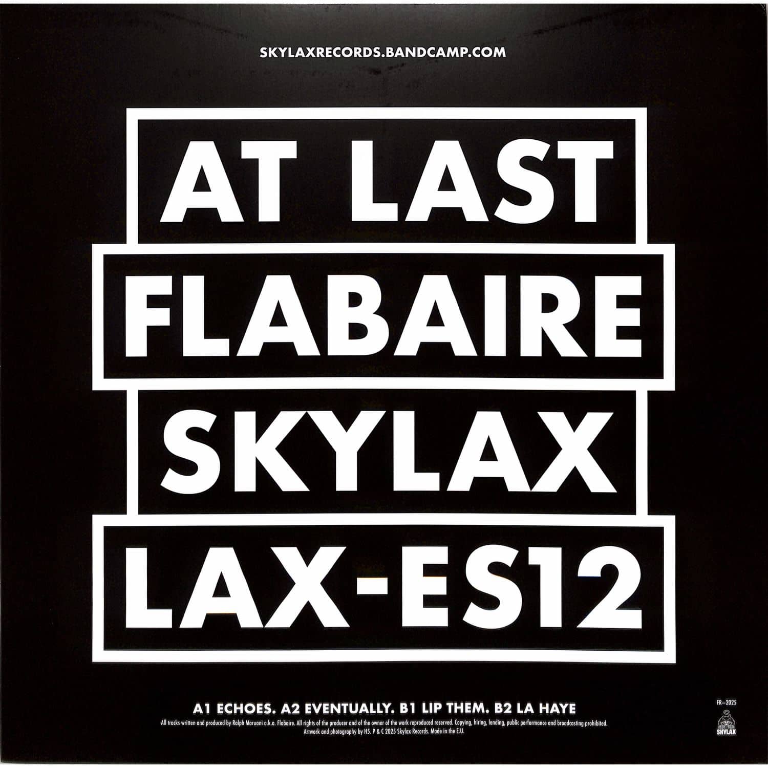 Syncrophone Flabaire – At Last vinyl record shown from the back, featuring the album cover design.