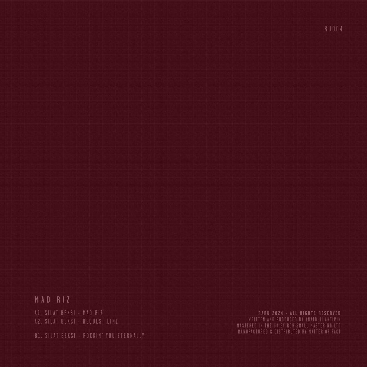 Decks SILAT BEKSI – MAD RIZ vinyl record with colorful album artwork and back cover design.