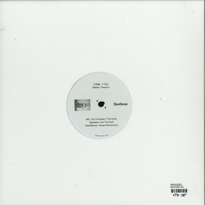 Back of Second Hand vinyl record "2 High" by Gohan, N1L, Tymotica, Tom Dicicco from the Local Business EP with visible record label details.