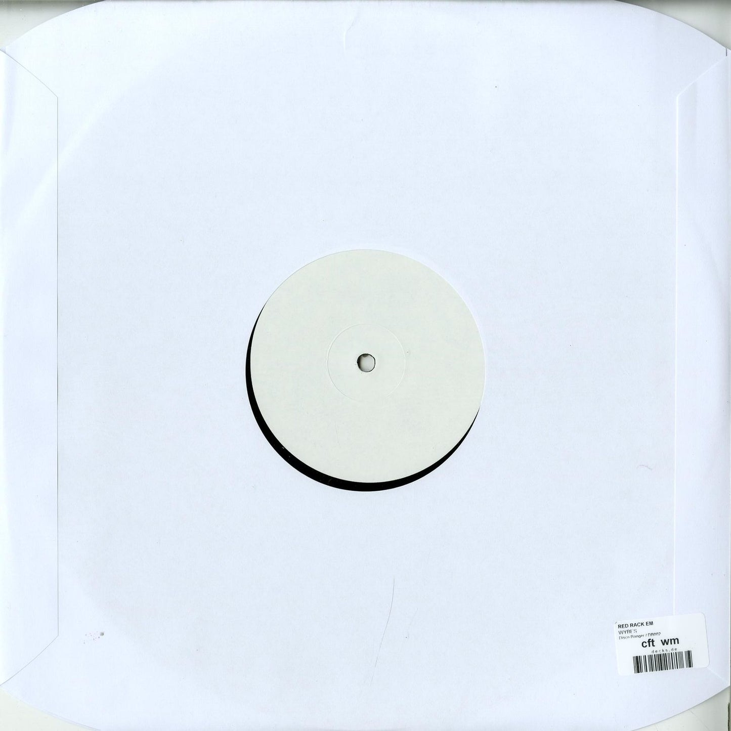 Decks RED RACK'EM WYBES vinyl record with colorful label, front view showing album artwork and branding details.