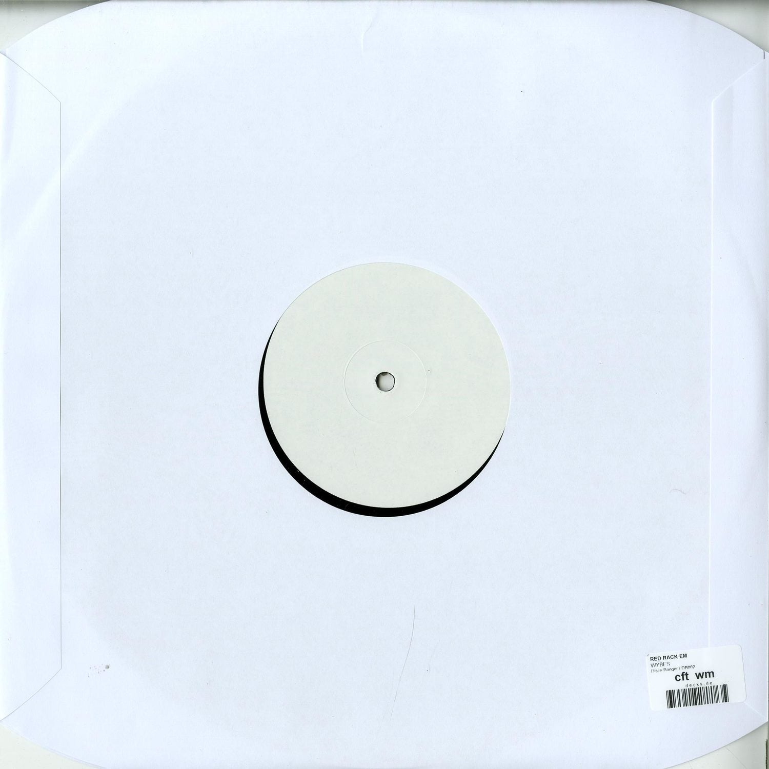 Decks RED RACK'EM WYBES vinyl record with colorful label, front view showing album artwork and branding details.