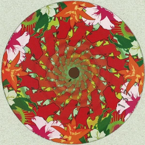 Back cover of John Heckle Voices and Visions vinyl record, featuring artwork and track listing on a second-hand record sleeve.