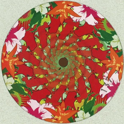 Back cover of John Heckle Voices and Visions vinyl record, featuring artwork and track listing on a second-hand record sleeve.