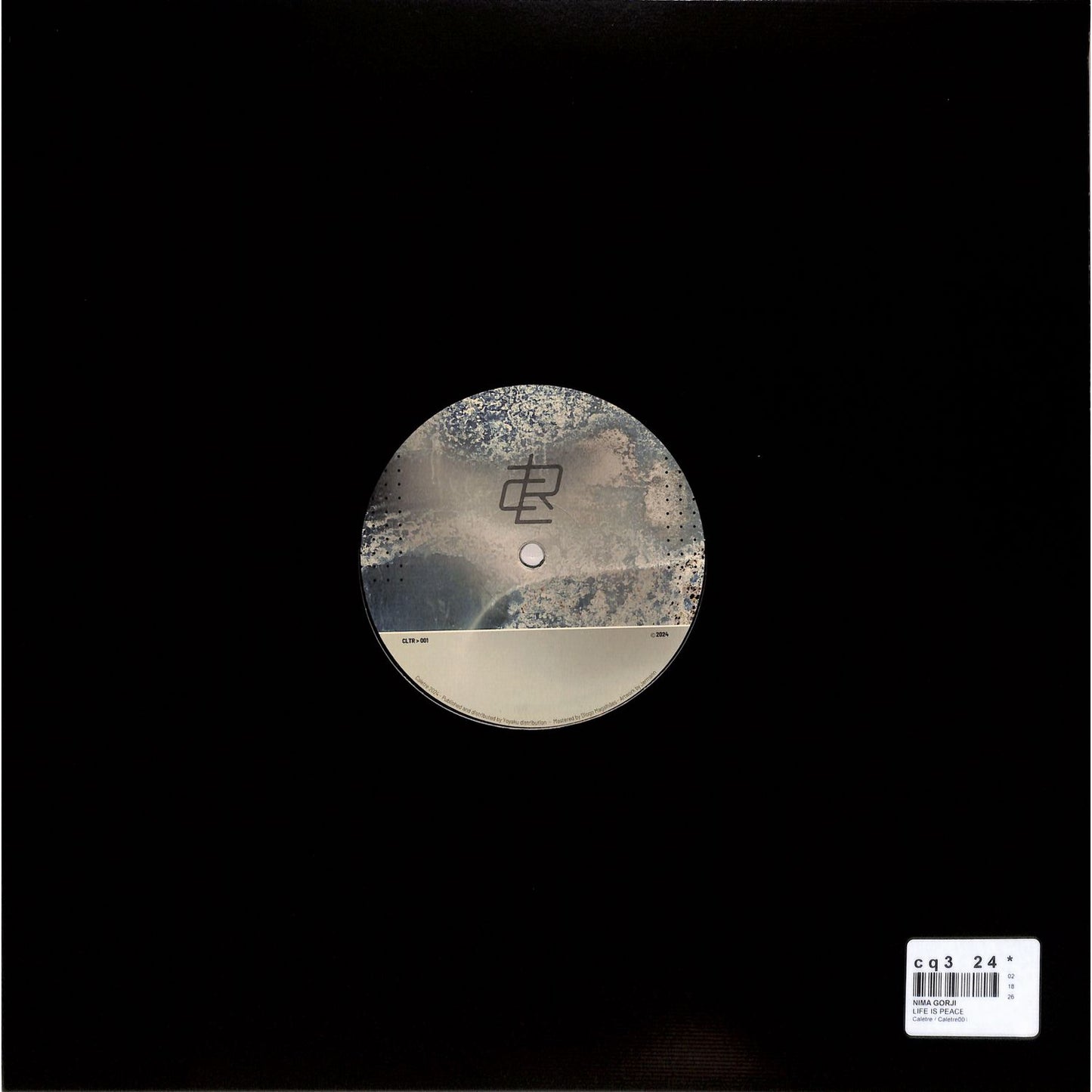 Back of Yoyaku vinyl record NIMA GORJI – LIFE IS PEACE EP showing the black vinyl and label design.