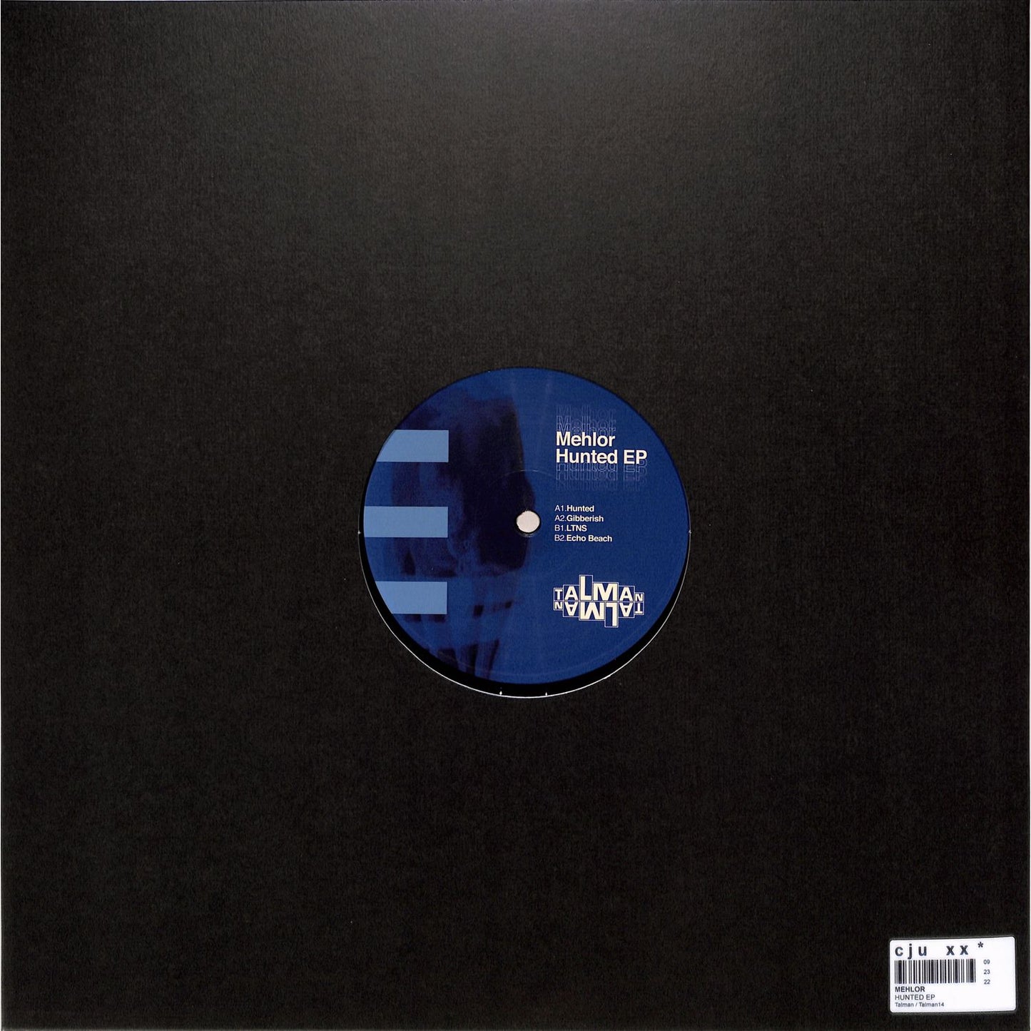 Syncrophone MEHLOR HUNTED EP vinyl record with black sleeve and visible label artwork, front view showing the record's design.