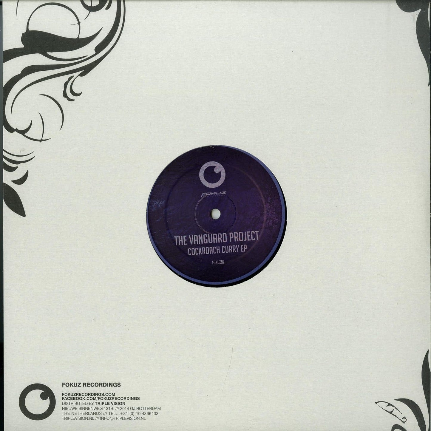 Triple Vision Vanguard Project Cockroach Curry EP vinyl record with back cover art and track details.