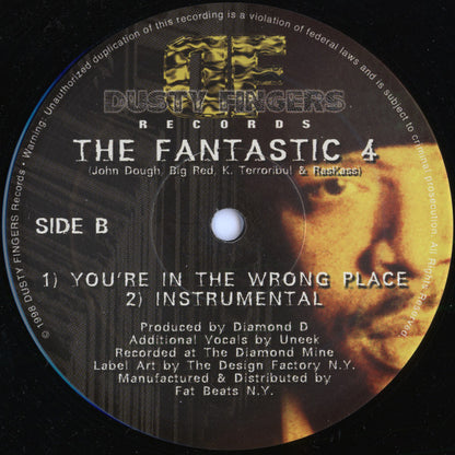 Back cover of Second Hand's vinyl record "Diamond D. / The Fantastic 4" with Dope Sound, showing text and artwork on the album sleeve.