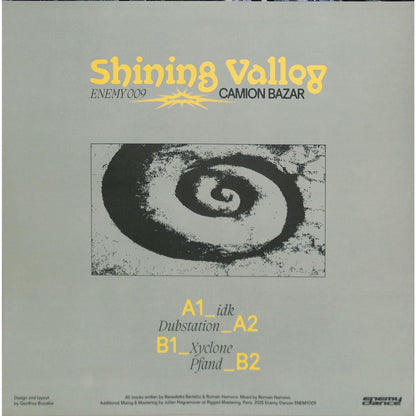 Yoyaku CAMION BAZAR Shining Valley vinyl record with colorful abstract album cover art.