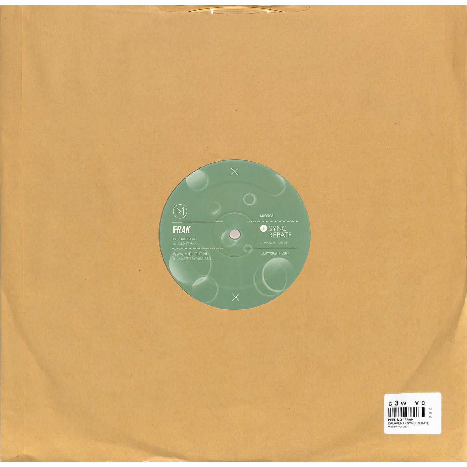 Second Hand PEEL MD / FRAK – CALAVERA vinyl record with artwork on the back side, featuring vibrant graphic design.