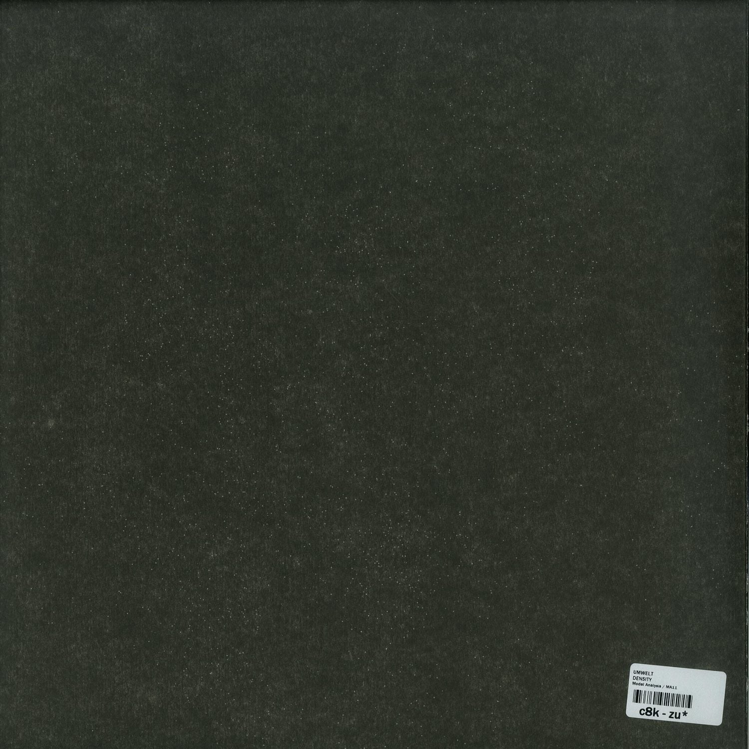 Back of second hand UMWELT Density EP vinyl record, showing the black vinyl and label details.