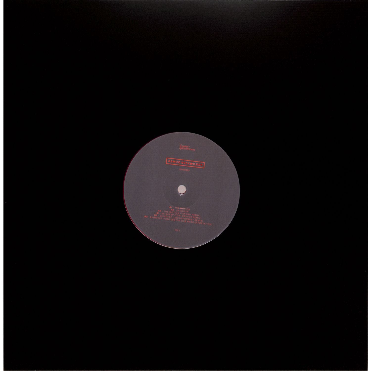 Decks vinyl record "Unconformist" by Remco Beekwilder, Tarkno, Toni Dextor, Skindep EP, showing the back cover artwork.