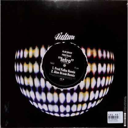 Decks vinyl record "Alan Braxe & Fred Falke – Intro" with colorful album cover art featuring abstract designs and bold typography.
