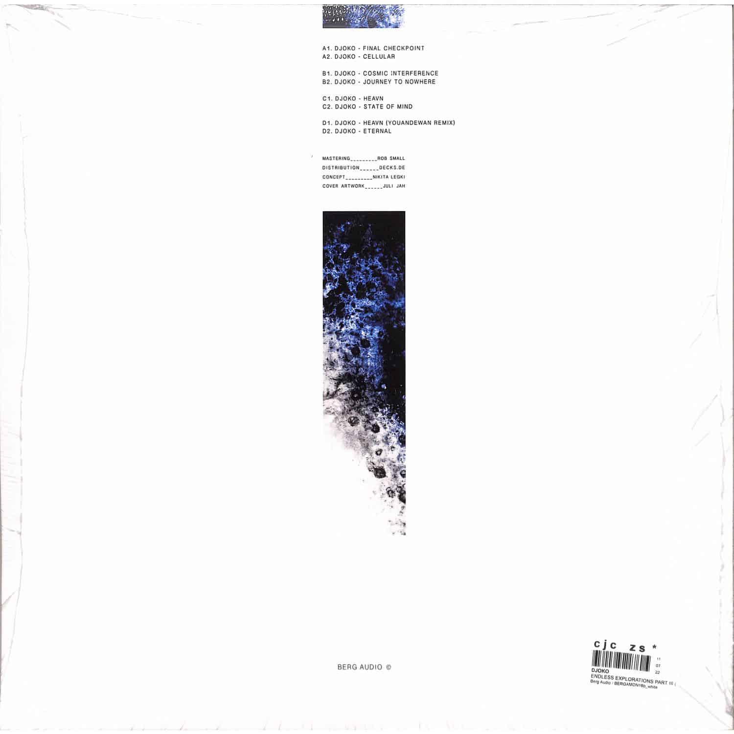 Decks DJOKO Endless Explorations Part III vinyl record with colorful abstract album cover artwork.
