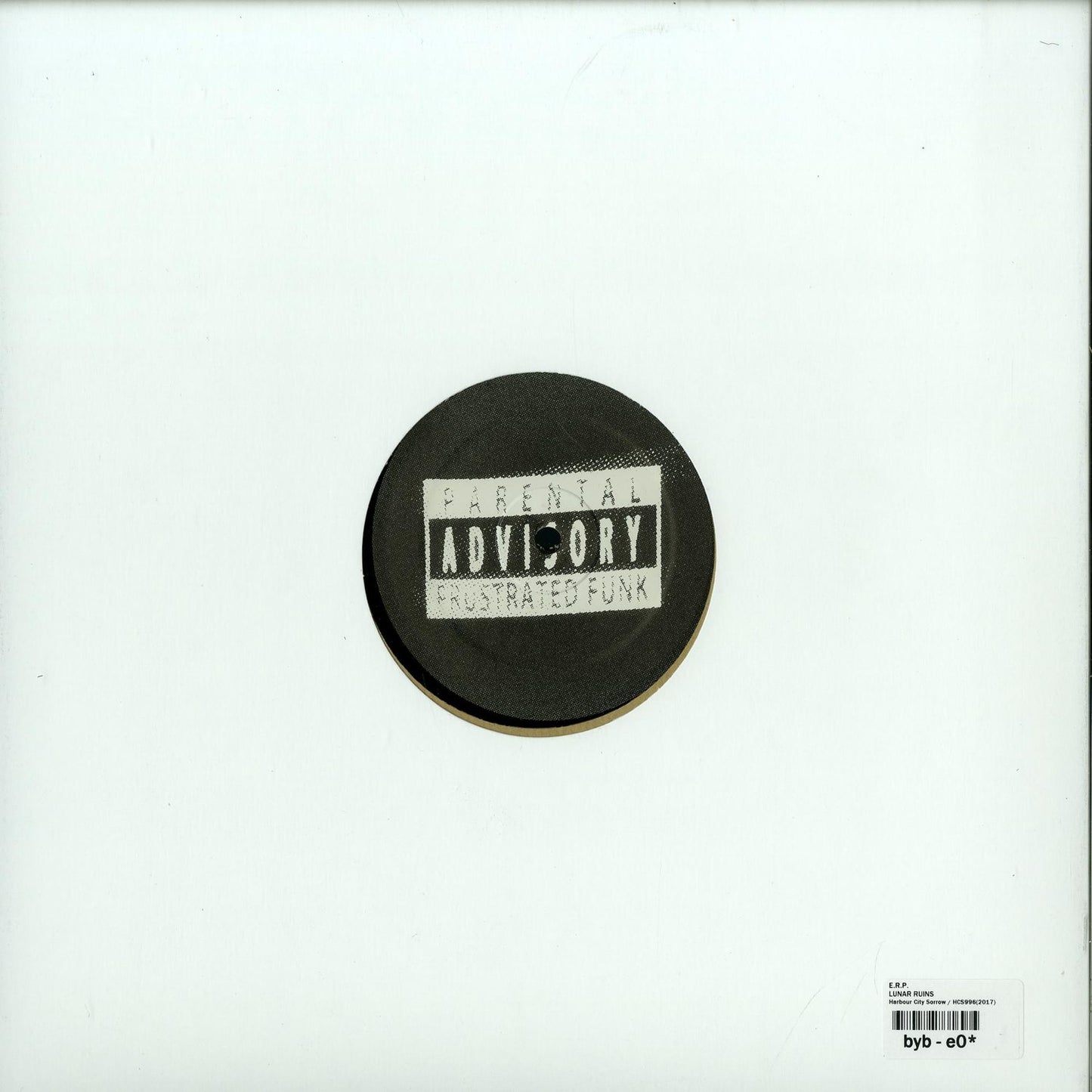 Back of Second Hand E.R.P. Lunar Ruins vinyl record with dark artwork and label details visible.