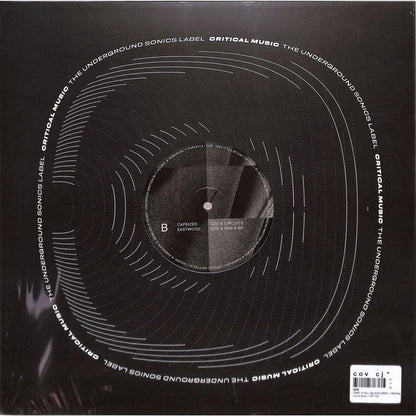 Back cover of QZB Charli Brix Circuits vinyl record by Triple Vision, featuring abstract artwork and track listing.