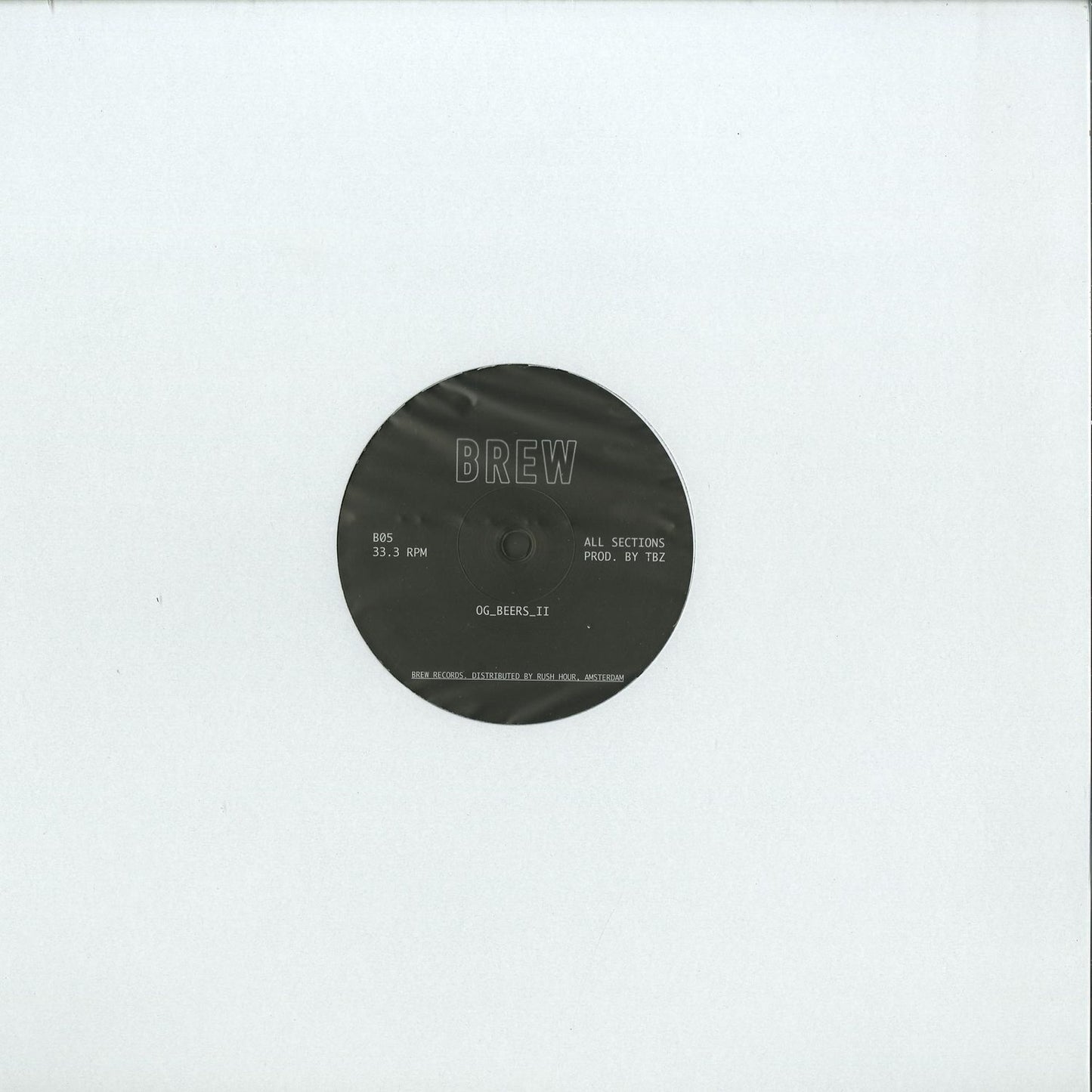Second Hand TBZ OG_BEERS vinyl record with colorful back cover art, showcasing vintage design and album details.