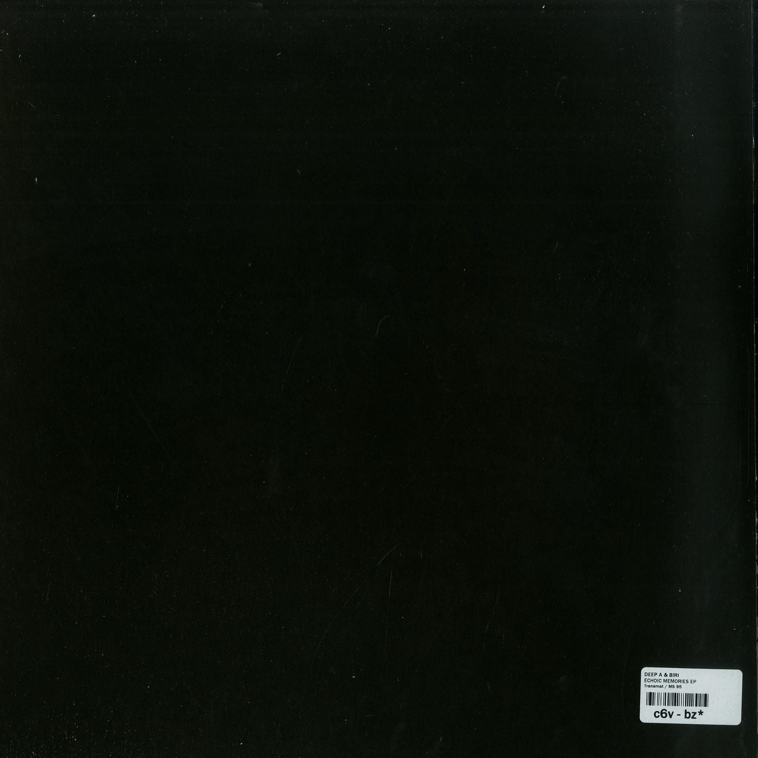 Second Hand vinyl record of DEEP'A & BIRI Echoic Memories EP with the back cover art showing abstract design.