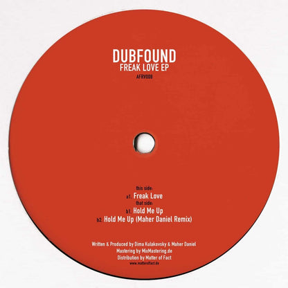 Decks vinyl record of Maher Daniel's Freak Love EP showing the back cover artwork with colorful abstract design.