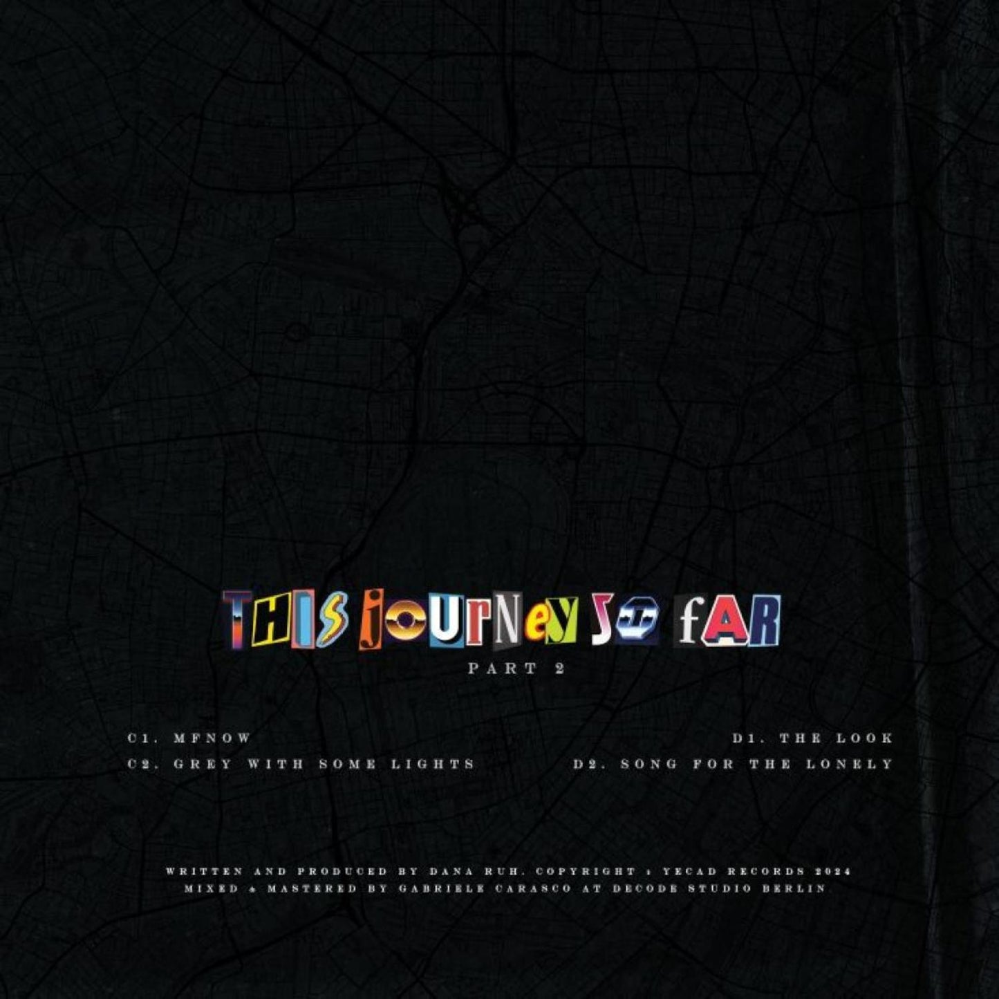 Back cover of Vinyl Future's DANA RUH – This Journey So Far Part 2 vinyl record, featuring artwork and track details.